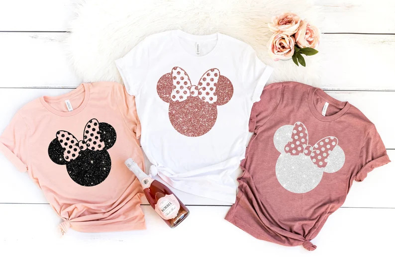 Minnie Ear Shirtdisney Shirt Glitter Black Minnie Shirt | Etsy | Etsy (US)