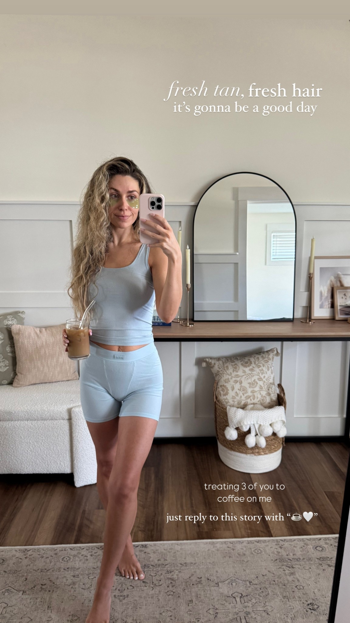 Fresh tan & fresh hair 🫶🏼 also doing a little coffee gifting on stories! 

#LTKBeauty #LTKFindsUnder50 #LTKFindsUnder100