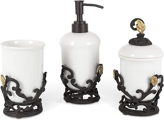 GG Collection Gold Lead 3-Piece Vanity Set | Amazon (US)