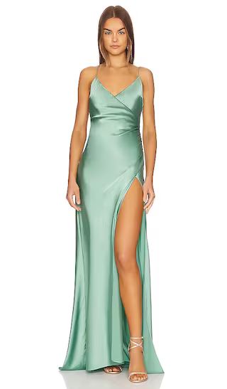 Emma Gown in Feldspar | Green Bridesmaid Dress Green Wedding Guest Dress Green Outfit Inspo | Revolve Clothing (Global)