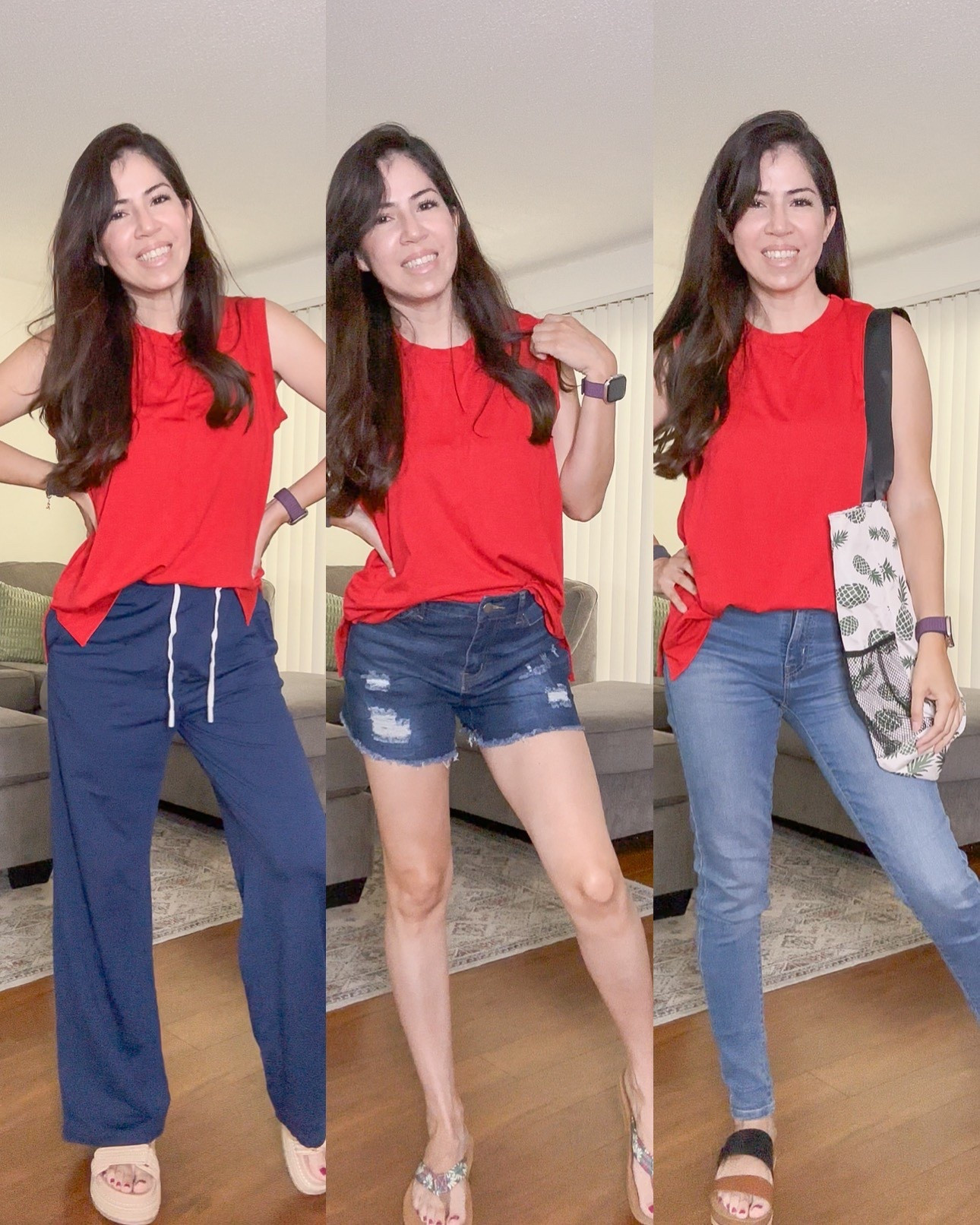 Easy comfortable mom outfits for summer. One top three ways.

#summeroutfit #LTKSummer

#LTKStyleTip #LTKOver40