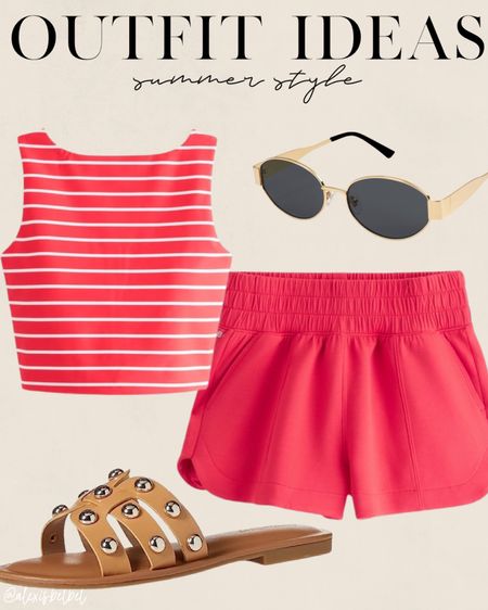 Summer outfit idea red shorts size Xs stripe top size Xs 

#LTKFindsUnder50 #LTKFindsUnder100 #LTKSaleAlert