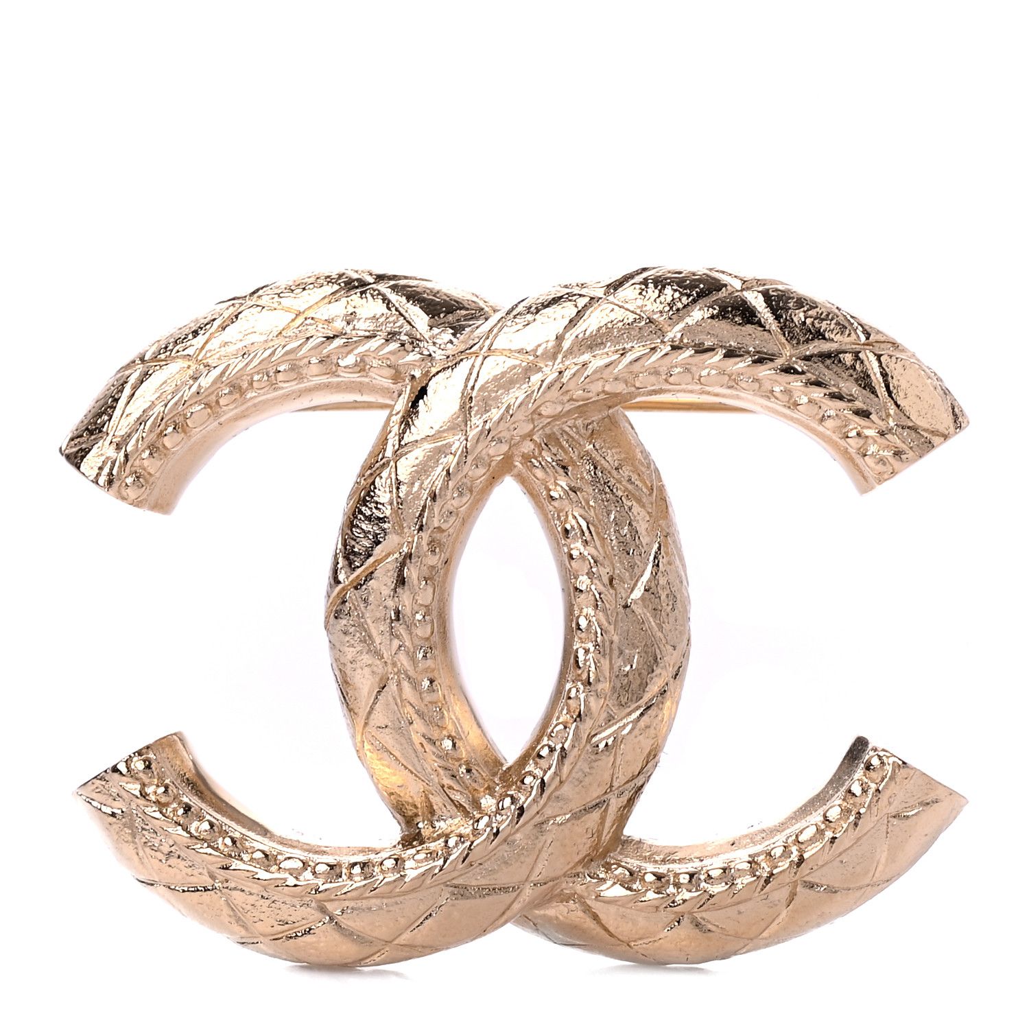 CHANEL

Metal CC Quilted Brooch Light Gold | Fashionphile