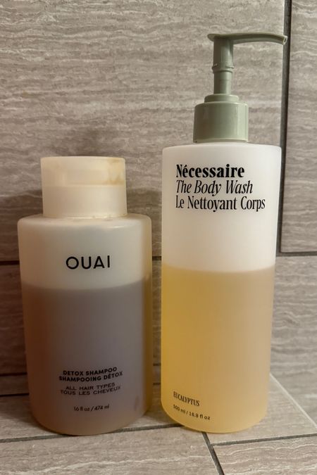 Bathroom Shelfie
OUAI detox shampoo
Necessaire body wash 

#LTKbeauty