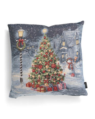 Made In Portugal 20x20 Shimmering Chirstmas Tree Tapestry Print Pillow | TJ Maxx