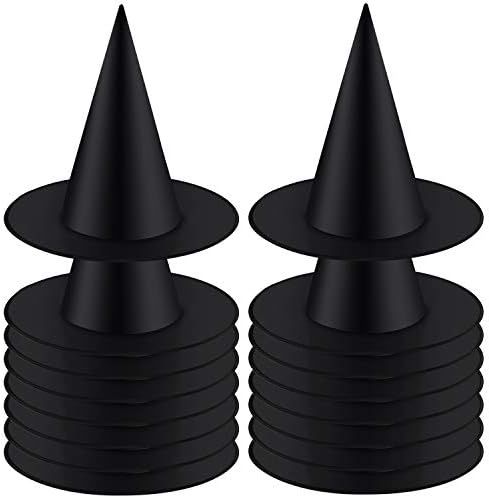 Aneco 16 Pack Black Witch Hats Costume Accessories Halloween Witch Hats for Halloween Yard Decora... | Amazon (US)
