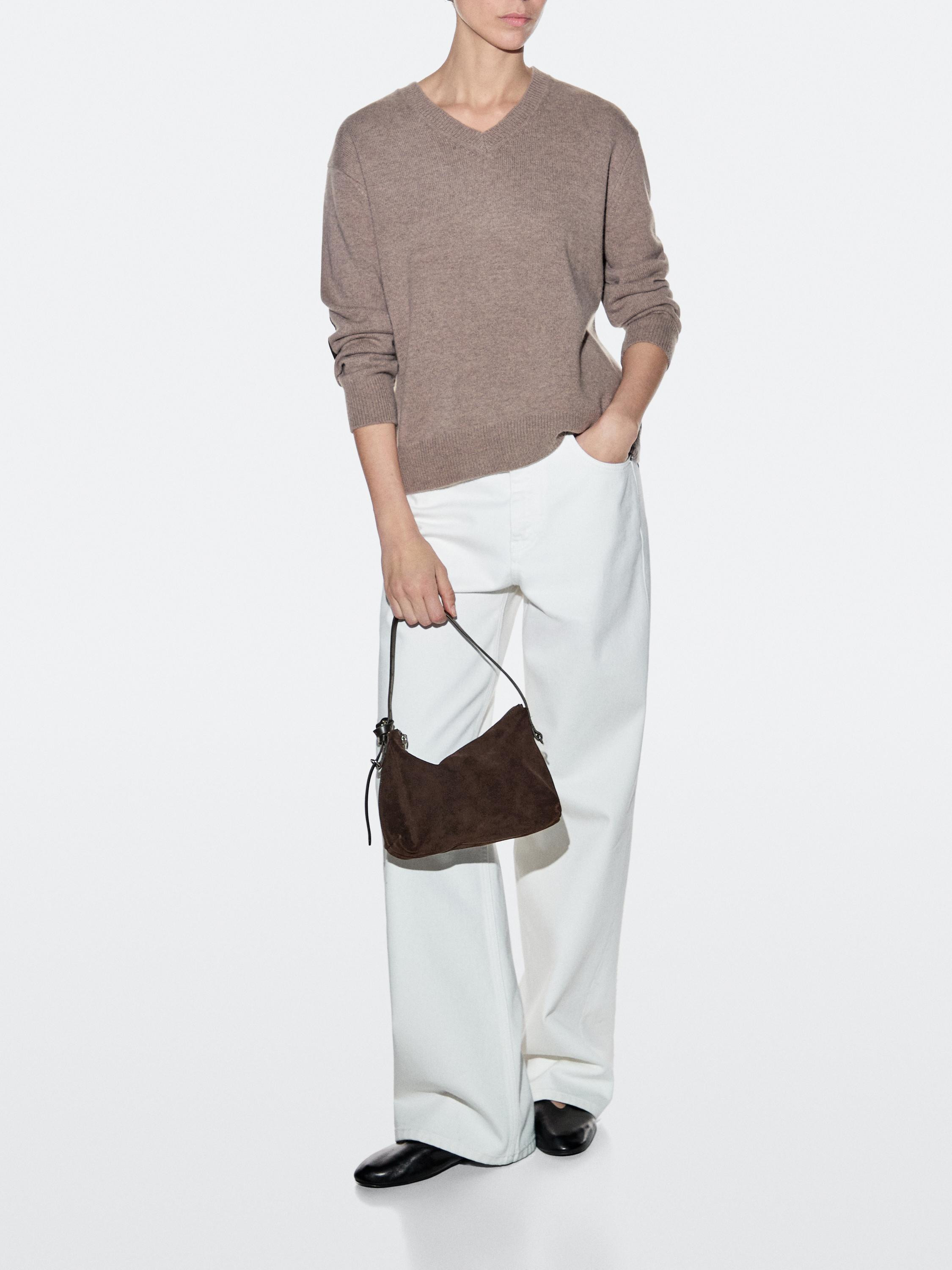 Small split suede leather bag | Massimo Dutti UK