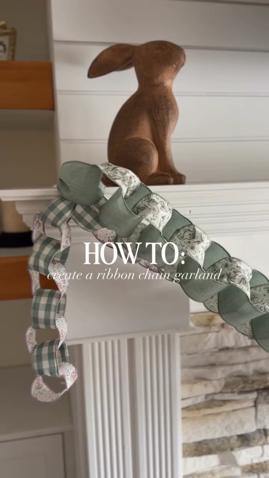 I love styling my garland. Bringing the nostalgic with these ribbon chains but make it Easter 🐰 Comment SHOP for links to the ribbons I used! 

#easterdecor #diy #springdecor #howto #ribbons