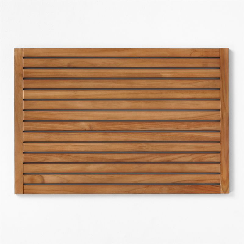 Lateral Natural Teak Bath Mat 21.75"x32" | CB2 | CB2
