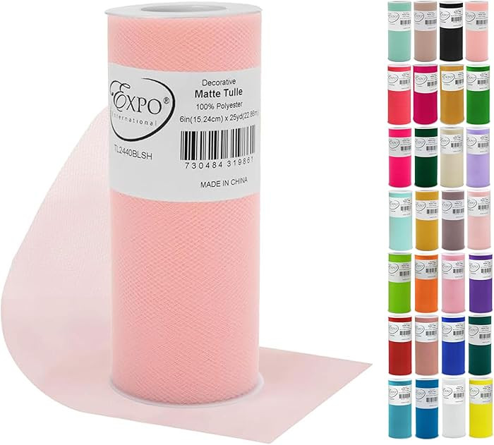 Expo International Decorative Matte Tulle, Lightweight Polyester Tulle Fabric for Tutus, Costumes... | Amazon (US)
