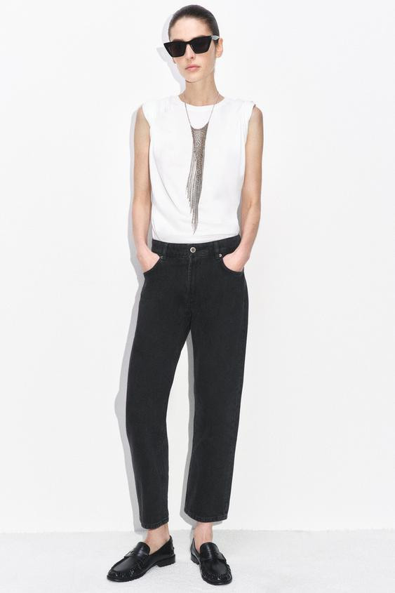 ZW COLLECTION CIGARETTE MID-WAIST JEANS | Zara UK