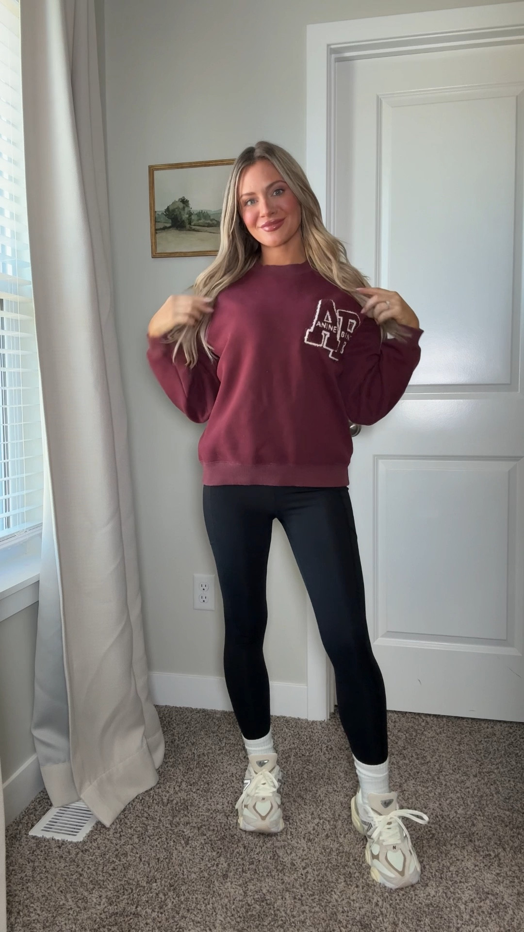 Layered and moody 🖤 Maroon + black + winter whites just works—featuring my simple go-to Anine Bing sweatshirt, a warm white puffer from Amazon and my everyday New Balance 9060s.

#StreetStyle
#CoolGirlFit
#AthleisureStyle
#GRWM
#NeutralLayers

#LTKgrwm #LTKmomlife #LTKootd