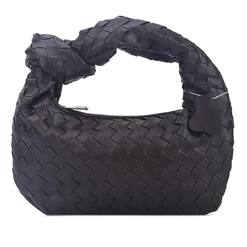 Sharllen  Knoted Woven handbag for Women Soft PU-Leather Shoulder Bags with Zipper Tote Bag Clut... | Amazon (CA)