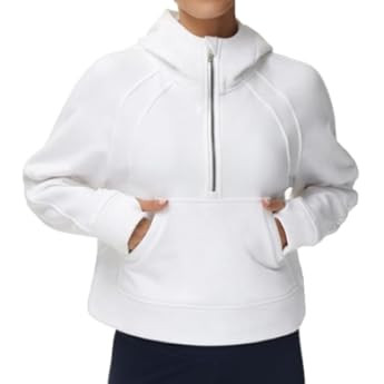 CRZ YOGA Womens Fleece Lined Half Zip Hoodies Pullover Oversized Long Sleeve Casual Workout Sweatshirts with Thumb Holes | Amazon (US)