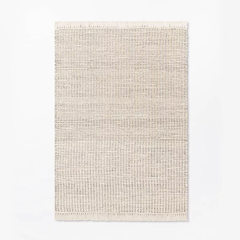 Malibu Woven Jute Rug with Fringe Cream/Gray - Threshold™ designed with Studio McGee | Target