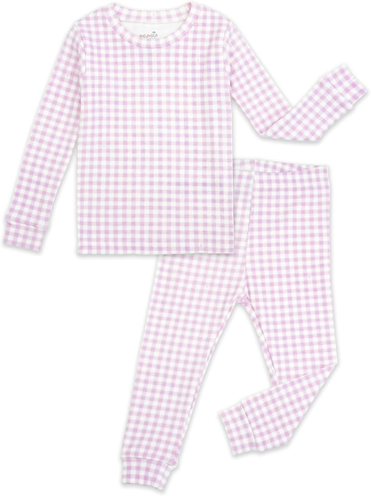 moimoln Baby Toddler Pajama Set Snug-Fit Cotton Modal Sleepwear, Leopard, Check & Solid Mix (6M-8... | Amazon (US)