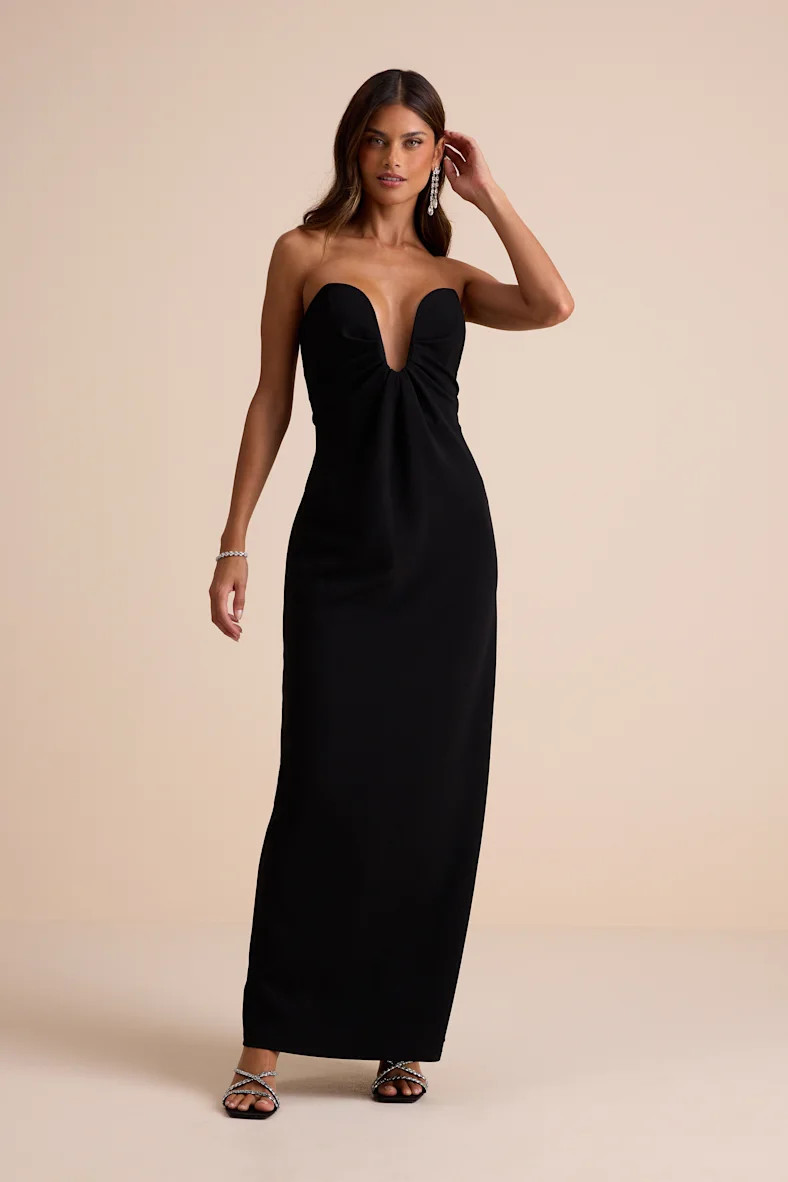 Thula Black Cutout U-Bar Column Maxi Dress | Lulus