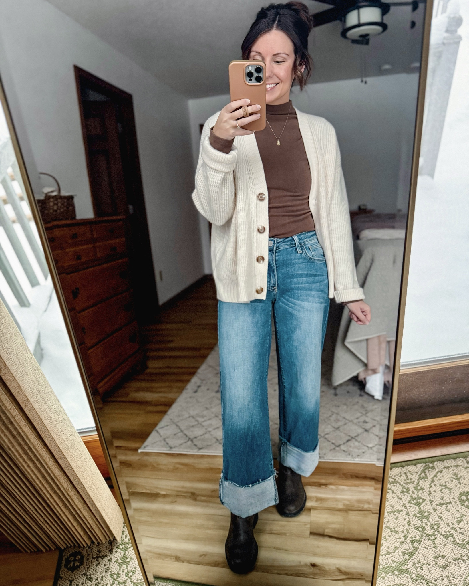 My mockneck/turtleneck is older, so I linked similar. My cashmere cardigan is size XS and my jeans are size 24. My blundstone boots are size 6 (also linked an affordable alternative). 

#LTKPetite #LTKootd #LTKgrwm