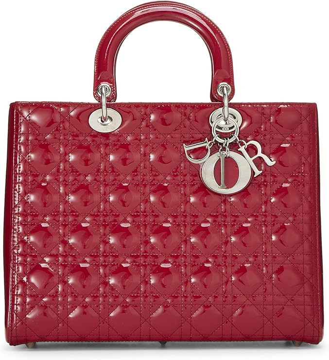 Amazon.com: Dior, Pre-Loved Red Cannage Patent Leather Lady Dior Large, Red : Luxury Stores | Amazon (US)