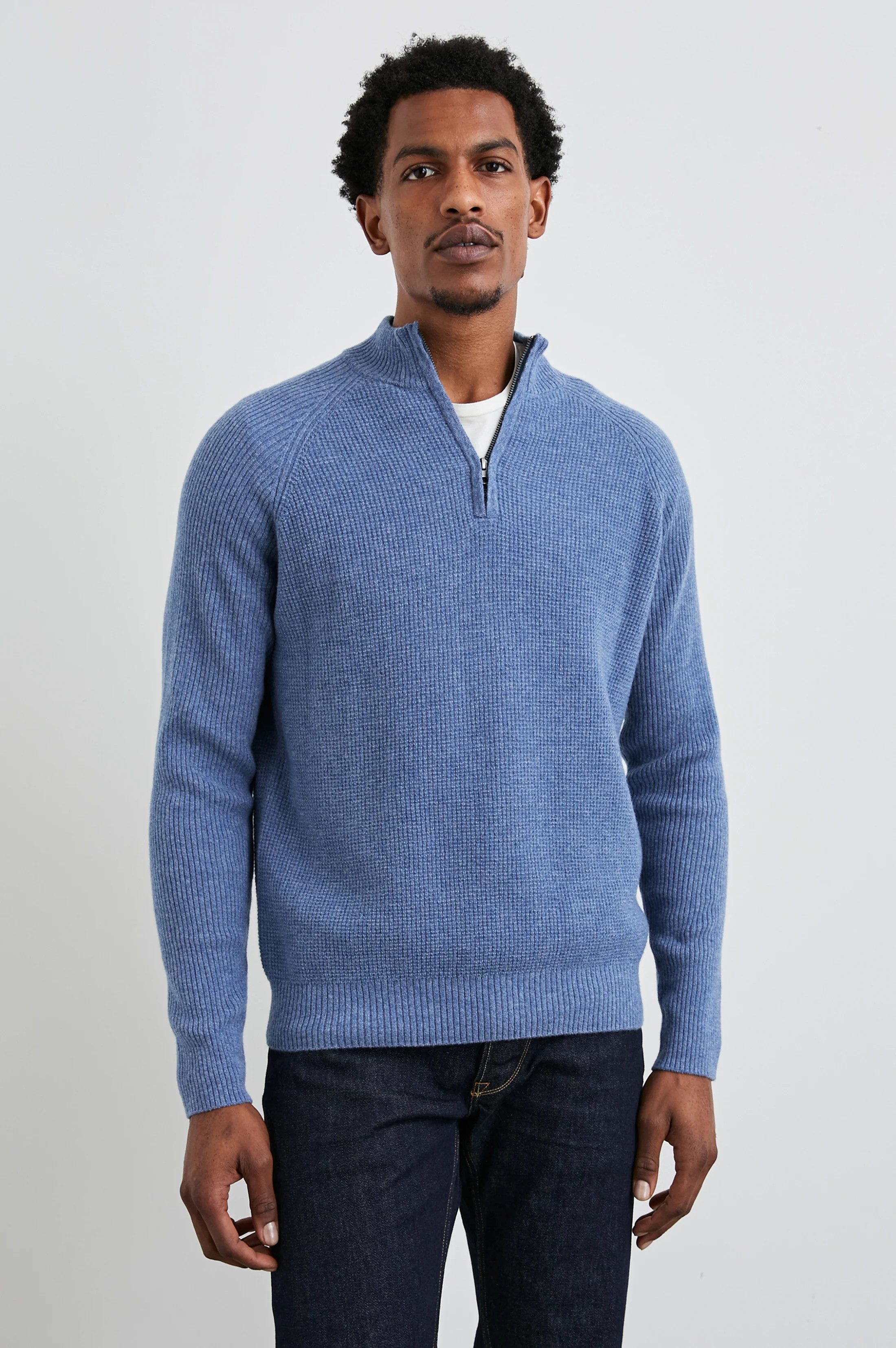STARK QUARTER ZIP - CERULEAN MELANGE | Rails