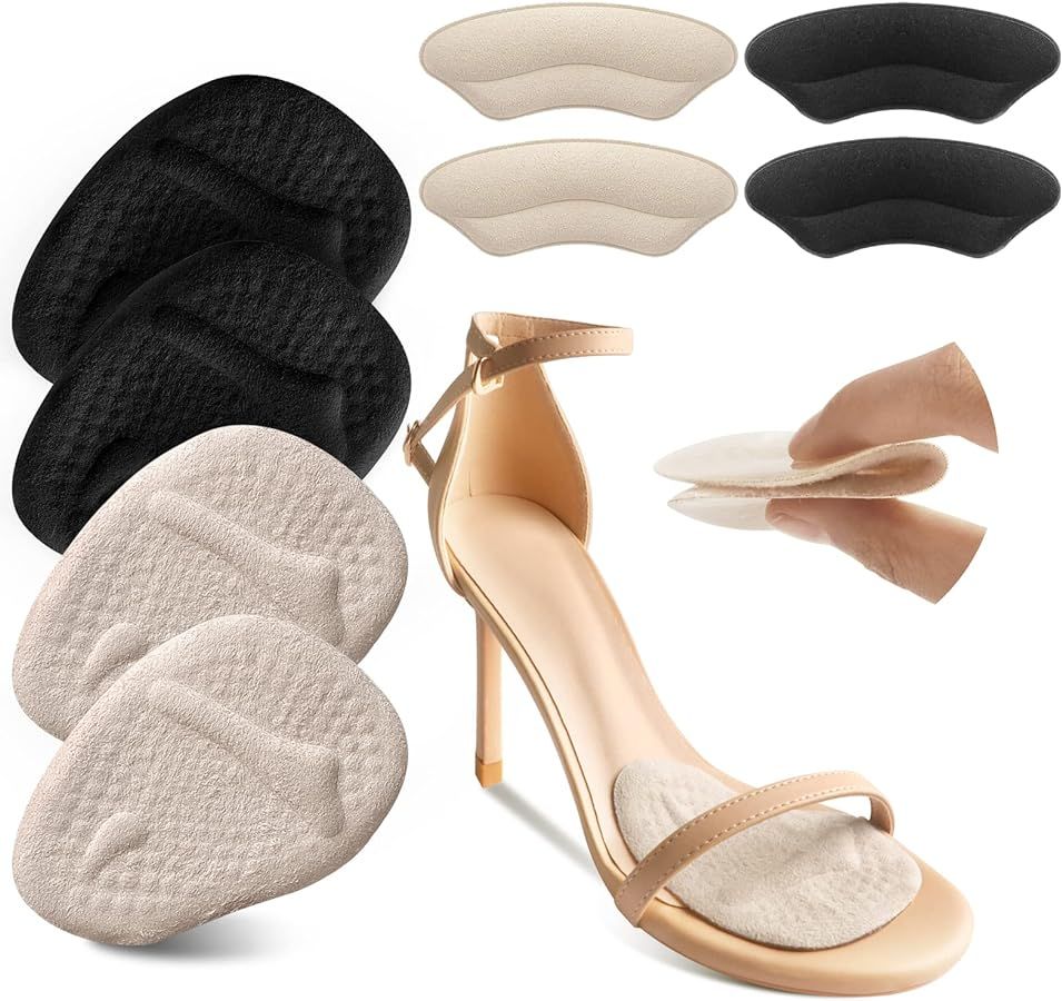 Metatarsal Pads, Ball of Foot Cushions, Heel Pads Inserts for Too Big Shoe, Reduce Foot Pain, No ... | Amazon (US)