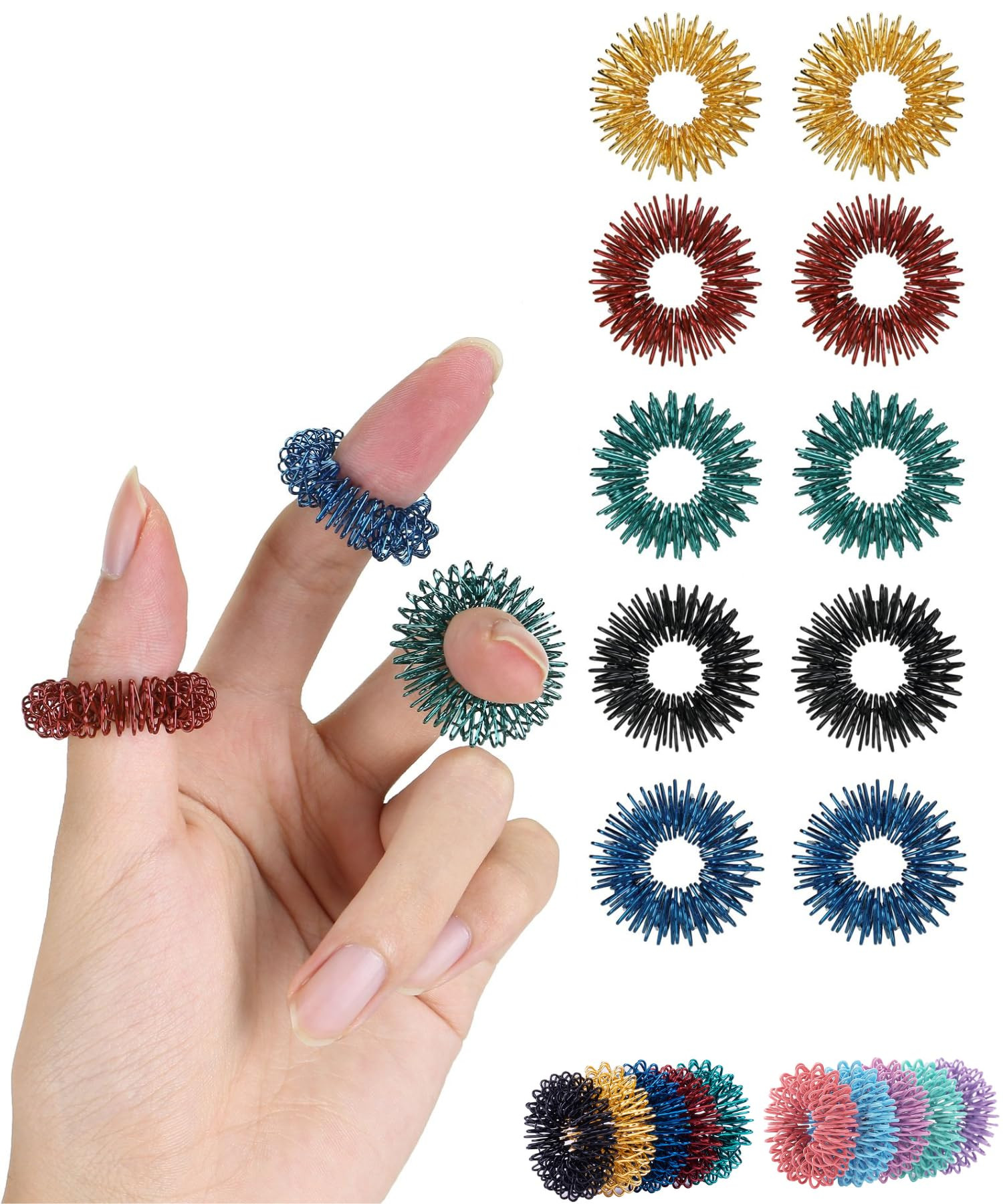 Mr. Pen- Spiky Sensory Rings, 10 Pack, Stress Relief Fidget Sensory Toys, Fidget Rings, Fidget Ri... | Amazon (US)