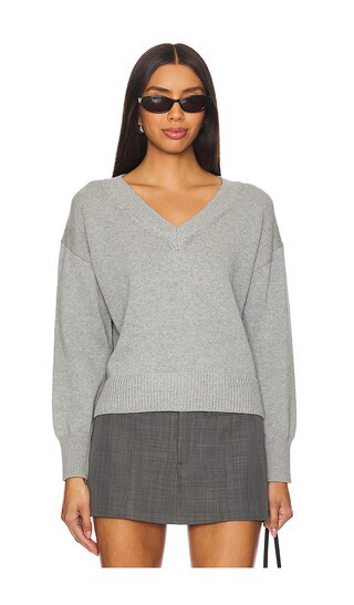 Nova Vneck Pullover in Heather Grey | Revolve Clothing (Global)