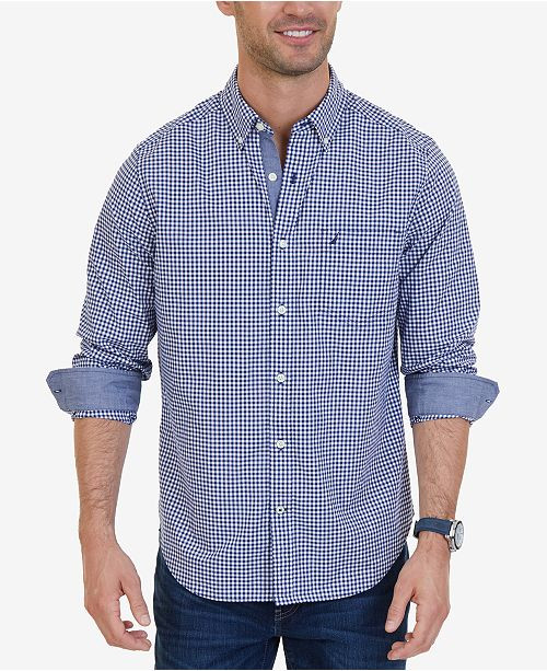 Men's Classic-Fit Stretch Plaid Shirt | Macys (US)
