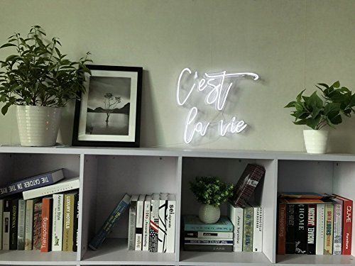 C'est La Vie Neon Art Sign Real Glass Handmade Visual Artwork Home Decor Wall Light | Amazon (US)
