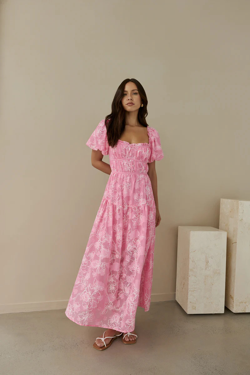 Step By Step Maxi Dress Pink | Fortunate One