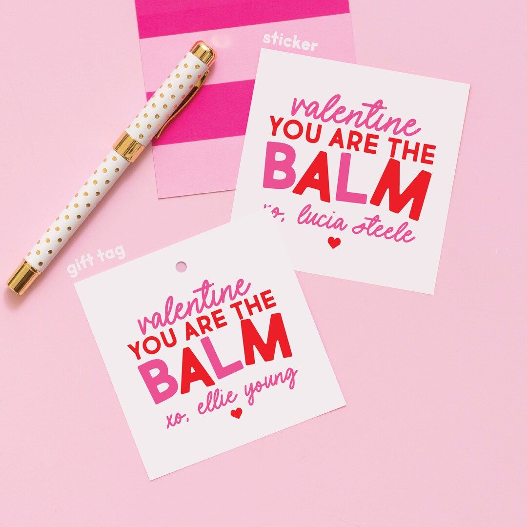 Lip Balm Valentine Sticker or Gift Tag Valentine's - Etsy | Etsy (US)