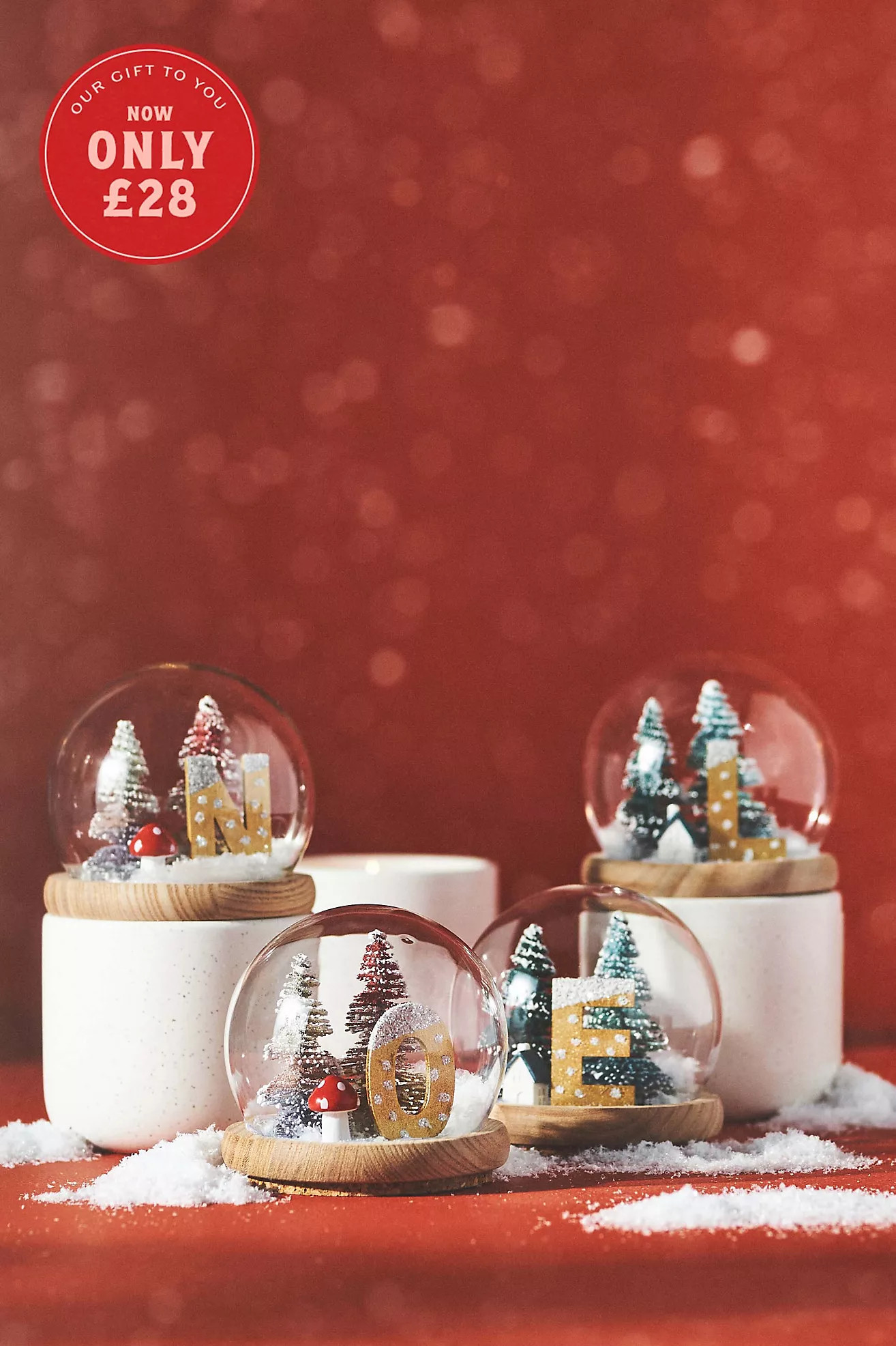 Monogram Snowglobe Woody Fresh Balsam & Cedarwood Ceramic Candle | Anthropologie (UK)