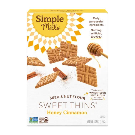Simple Mills Seed and Nut Flour Sweet Thins, Honey Cinnamon, Gluten-Free, 4.25 oz | Walmart (US)