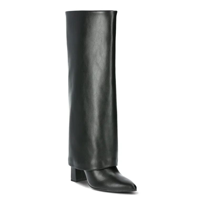 Scoop Women's Faux Leather Tall Cuff Boots - Walmart.com | Walmart (US)