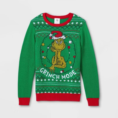 Kids' The Grinch Pullover Sweater - Green | Target
