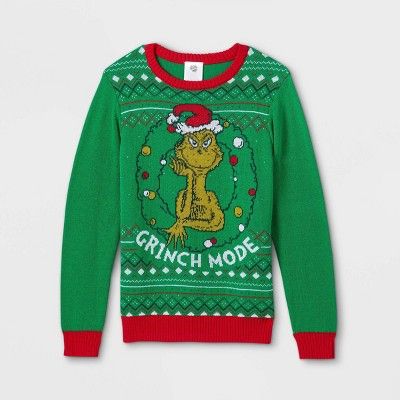 Kids' The Grinch Pullover Sweater - Green | Target
