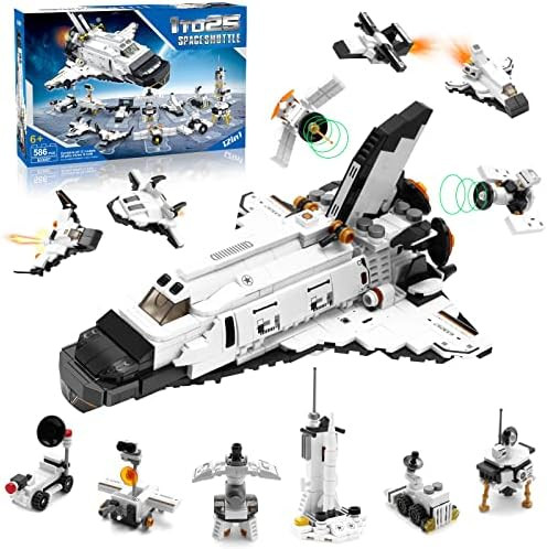 Space Shuttle Building Toys, 25-in-1 Aerospace Building Kit for Kids to Assemble a Big Spaceship ... | Amazon (US)