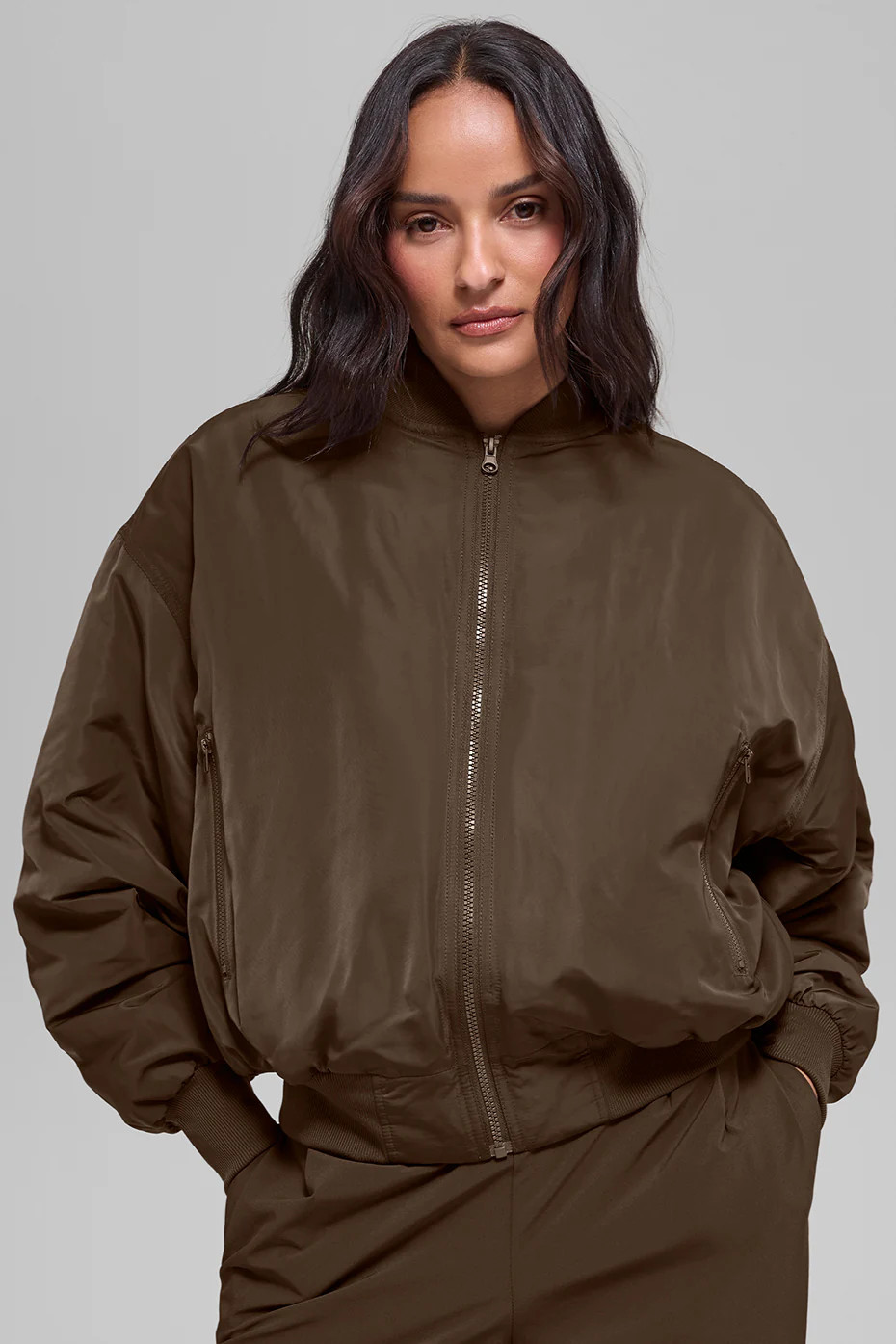 ALO | Faux Fur Urbanite Bomber Jacket in Espresso/Ivory Brown, Size: XS | Alo Yoga (US)