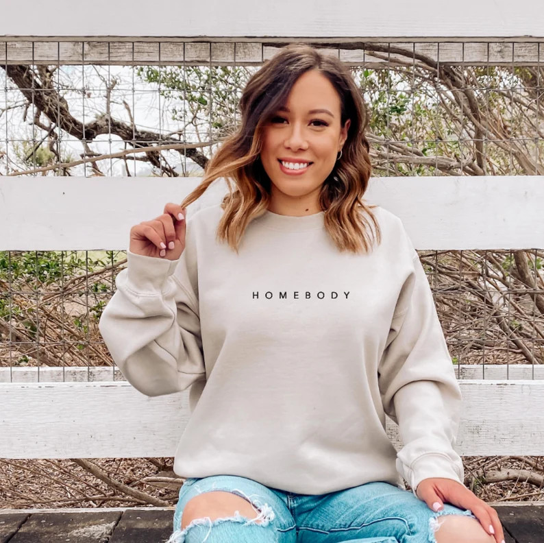 Minimalist Homebody Sweatshirt Gift for Her Homebody Sweater - Etsy | Etsy (US)