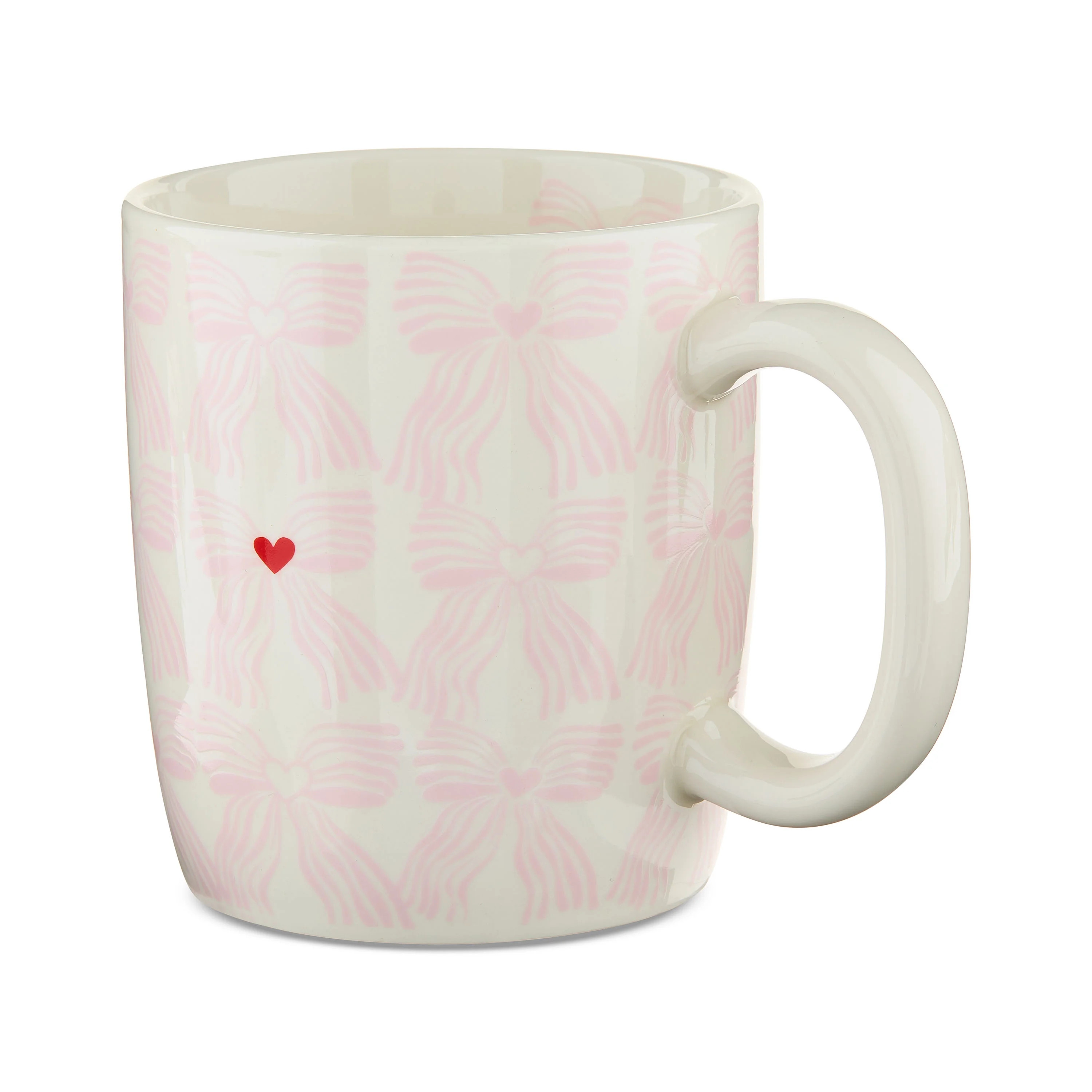 18.25 oz Bows Ceramic Stoneware Mug, Pink and White, Valentine's Day by Way To Celebrate | Walmart (US)