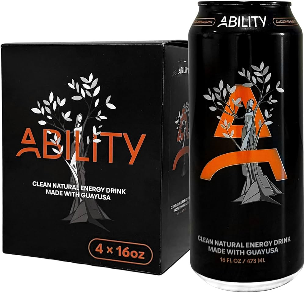 Ability Energy Drink, All Natural with Guayusa, 275mg Organic Caffeine, Citrus Flavor, B-Vitamins... | Amazon (US)