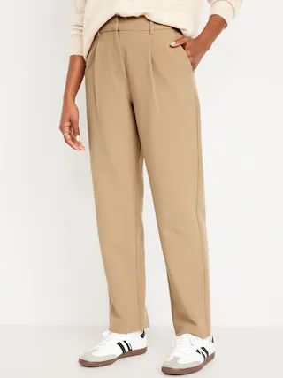 Extra High-Waisted Pleated Taylor Trouser Suit Pants for Women | Old Navy (US)