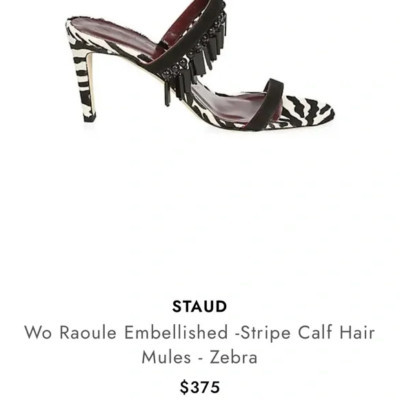 NEW WOMENS STAUD Raoule Embellished Zebra-Print Calf Hair Mules SZ 37 US 7 $375 | eBay | eBay US