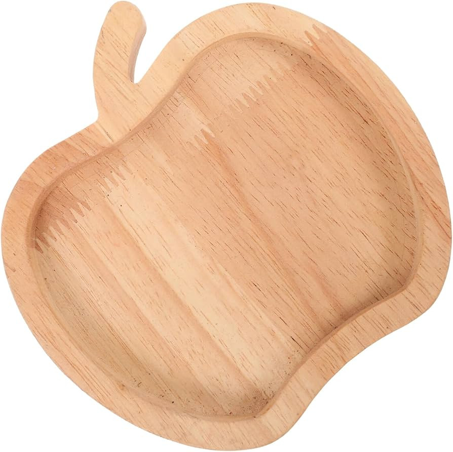 Ciieeo 5.5" Fruit-Shaped Wood Serving Tray - Natural Acacia Wood Plate for Individual Nuts, Chees... | Amazon (US)