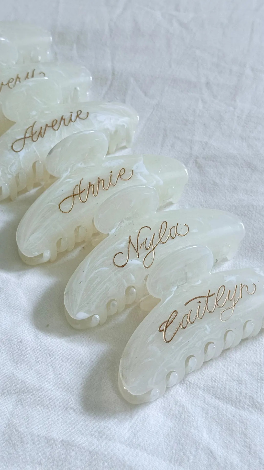 Personalized Hair Claw Clip, Hand Engraved Name, Bridesmaid Gift | Etsy (US)