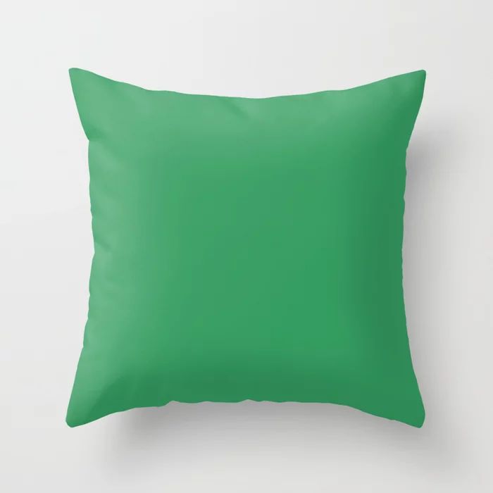 KELLY GREEN SOLID COLOR Throw Pillow | Society6