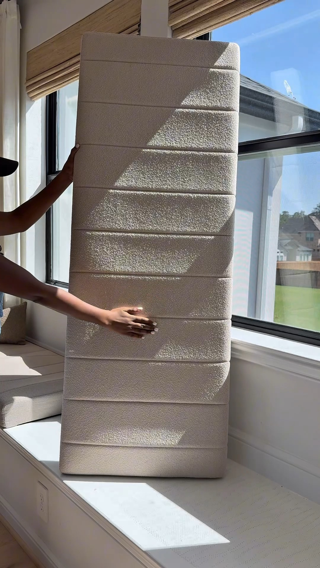 Total game changer! 🙌 These waterproof cushions are fully customizable—even down to the thickness. Choose from 12 colors, 2 shapes, 6 thicknesses, and 99+ sizes to get the perfect fit for your space.

✨ My design picks:
	- Cushion: 4.5” thickness, Beige 2
	- Blinds: Color #Ln36 Beige, Inside Mount, 100% Blackout White Liner, No Edge Binding
	- Curtains: Natural, 40W x 84L

Create your perfect combo and style your space your way! ✨
👉 Tap the link to shop and customize yours today!

#LTKSaleAlert #LTKStyleTip #LTKHome