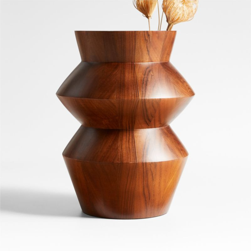 Century Turned Acacia Wood Vase 12" + Reviews | Crate & Barrel | Crate & Barrel
