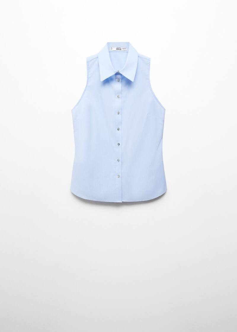 Striped sleeveless shirt -  Women | Mango United Kingdom | MANGO (UK)