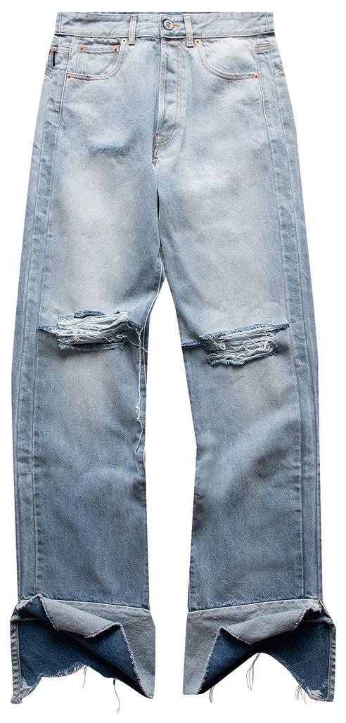 Vetements Wide Leg Destroyed Cut-Up Denim 'Blue'